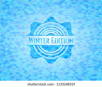 Winter Edition realistic light blue mosaic emblem