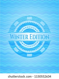 Winter Edition water wave concept style emblem.