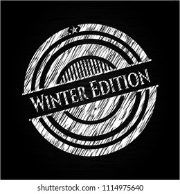Winter Edition wWinter Edition written on a chalkboardWinter Edition on blackboardritten with chalkboard texture