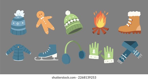 Winter Element Illustration Vector Set