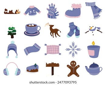 Winter Element Vector Collection Set