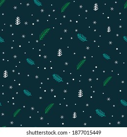 Winter elements seamless vector background