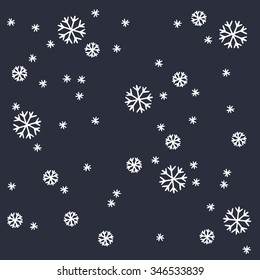 Winter empty background with snowfall. Vector illustration