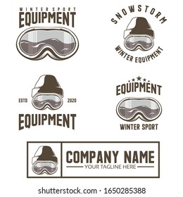 winter equipment logo design template illustration