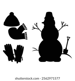 Winter Equipment Silhouettes Snow Gear and Accessories