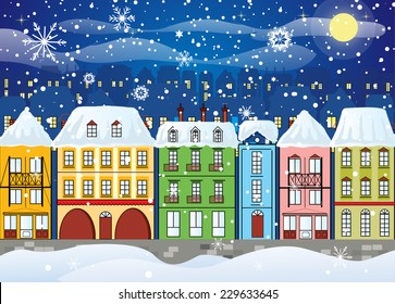 winter European city