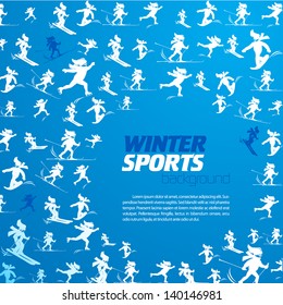 winter extreme sport pattern with place for your text