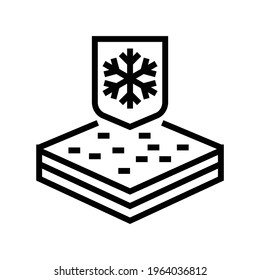 winter fabrics properties line icon vector. winter fabrics properties sign. isolated contour symbol black illustration