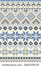 WINTER FAIR ISLE SEAMLESS PATTERN FOR TEXTILE AND DECORATIVE COLLECTIONS VECTOR SKETCH EPS