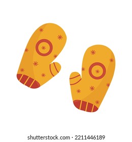 Winter fall warm hygge gloves illustration.