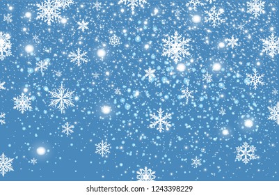 Winter falling snow background