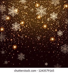 Winter falling snow background