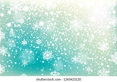 Winter falling snow background. Design element. Can be used for New Year or Christmas greeting card