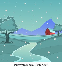 Winter Farm Landscape