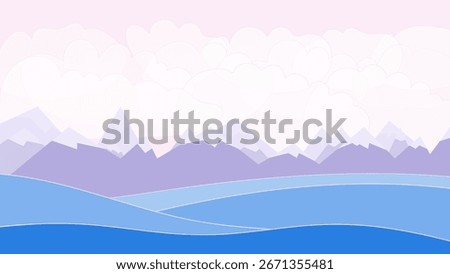 Winter fascination Vector Background Landscape Flat,Sunrise 