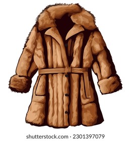 Winter fashion mens fur coat and jacket over white