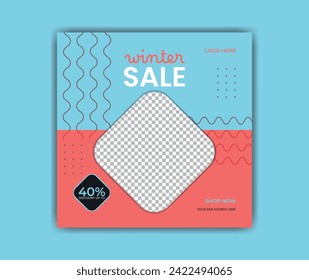 Winter fashion social media post design.