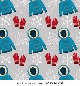 Winter fashion wear and accesories graphic design, vector illustration