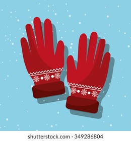 Winter fashion wear and accesories graphic design, vector illustration