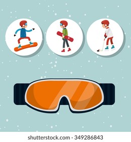 Winter fashion wear and accesories graphic design, vector illustration