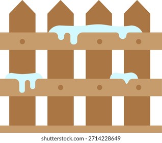 Winter Fence with Snow Flat Icon
