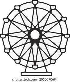 winter Ferris wheel stroke vector