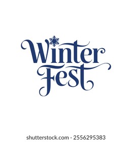 winter fest  typography calligraphy font letterings typescript text flat design