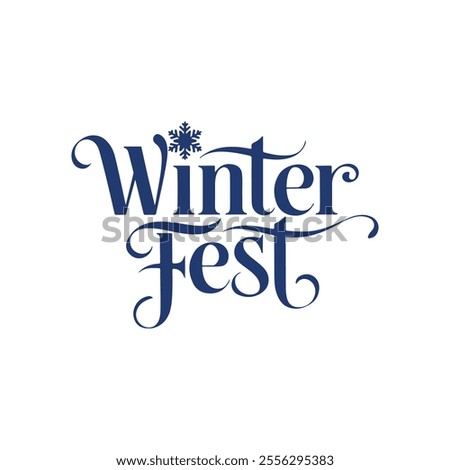 winter fest  typography calligraphy font letterings typescript text flat design