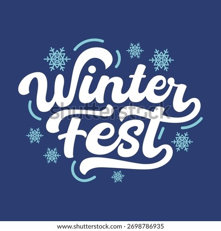 Winter fest typography greeting card vector illustration. Winter sale banner, poster, flyer design. Welcome winter template design. Hand drawn retro style typography logo.
