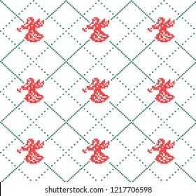 Winter festive Christmas knitted pattern woolen knitted