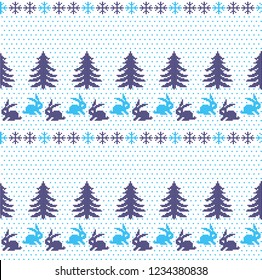 Winter festive Christmas knitted pattern woolen knitted