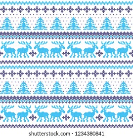 Winter festive Christmas knitted pattern woolen knitted