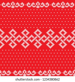 Winter festive Christmas knitted pattern woolen knitted