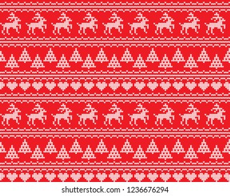 Winter festive Christmas knitted pattern woolen knitted