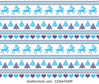 Winter festive Christmas knitted pattern woolen knitted