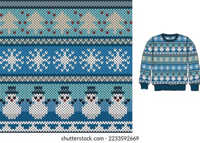 Winter festive Christmas knitted pattern