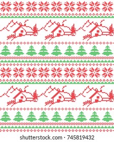 Winter festive Christmas knitted pattern woolen knitted 2019