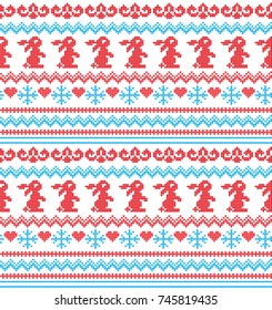 Winter festive Christmas knitted pattern woolen knitted 2021