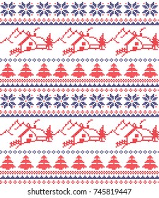 Winter festive Christmas knitted pattern woolen knitted 2021
