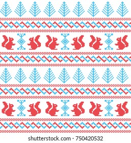 Winter festive Christmas knitted pattern woolen knitted 2021