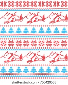 Winter festive Christmas knitted pattern woolen knitted 2021
