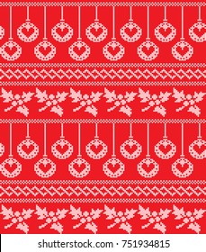 Winter festive Christmas knitted pattern woolen knitted 2018