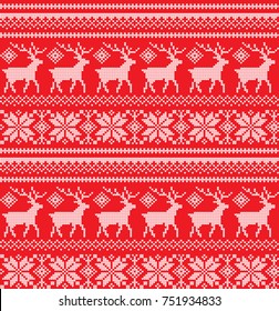 Winter festive Christmas knitted pattern woolen knitted 2018