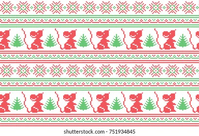 Winter festive Christmas knitted pattern woolen knitted 2018