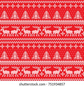 Winter festive Christmas knitted pattern woolen knitted 2018