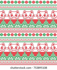 Winter festive Christmas knitted pattern woolen knitted 2018