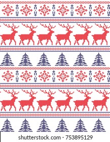 Winter festive Christmas knitted pattern woolen knitted 2021