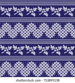 Winter festive Christmas knitted pattern woolen knitted 2018
