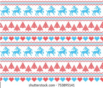 Winter festive Christmas knitted pattern woolen knitted 2018