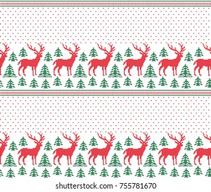 Winter festive Christmas knitted pattern woolen knitted 2018